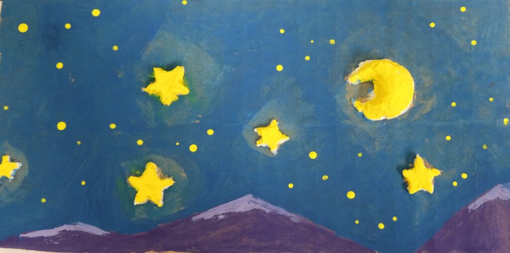 Crafted starry night sky